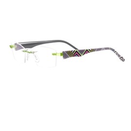 Switch it! Set with zigzag pattern - acetate interchangeable bracket in various colours (2258: green/multicoloured)