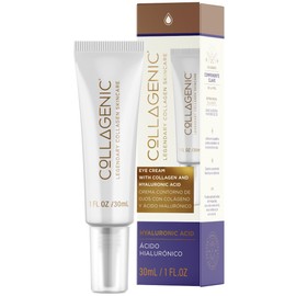 Crema Contorno de Ojos 30 ml Acido Hialuronico, Colageno Hidrolizado - COLLAGENIC Skin Care Crema Facial Hidratante Antiarrugas Corrector de Ojeras para Bolsas, Líneas de Expresión y Patas de Gallo