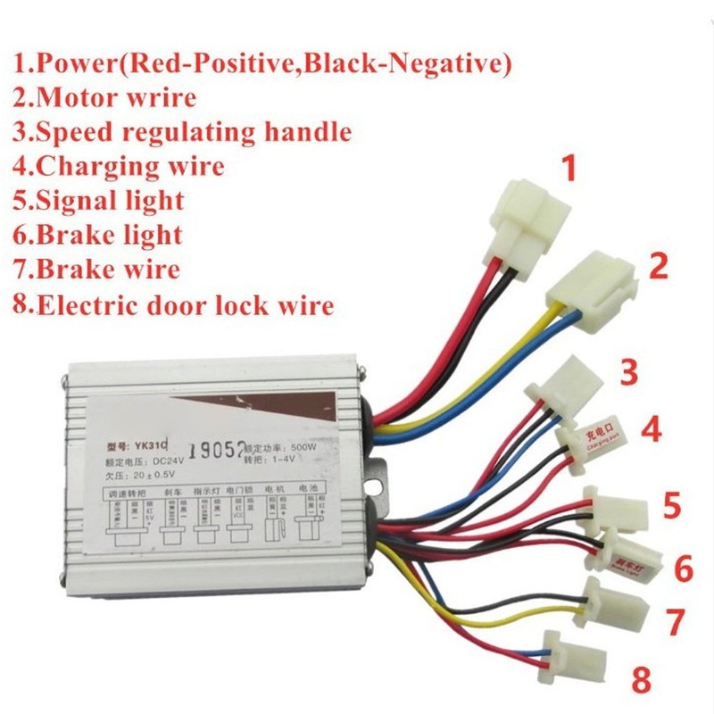 500W Motor Brushed Speed Controller &amp; Throttle Grip for Electric
