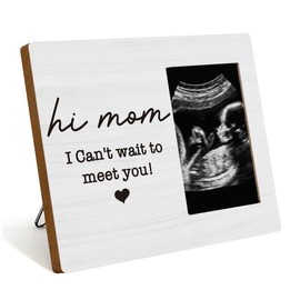 XFW Hi Mom Photo Ultrasound Frame Pregnancy Announcement for New Mom Pregnancy Reveal Baby Announcements Gift Ideas for Pregnant Expecting Mother New Mother 4 x 6 inches