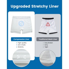 MaaMgic 5" Mens Swim Shorts with Compression Liner 4-Way Stretch Bathing Suit Swimming Shorts 2 in 1 Men's Swim Trunks with Zipper Pockets Quick Dry, Frost Marks, XXL