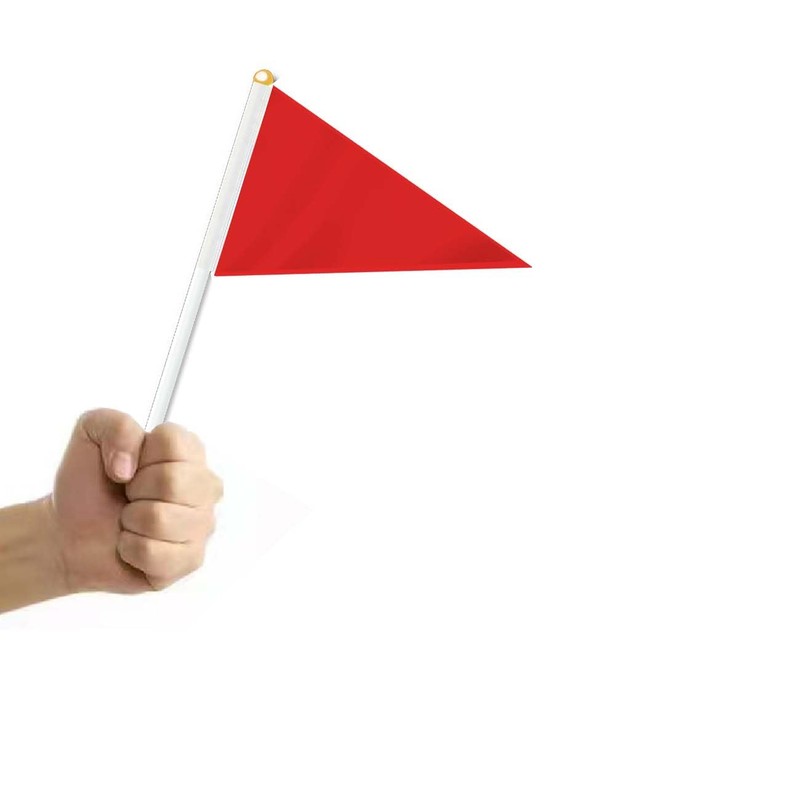 25 PCS Red Triangle Handheld Small Flag, Pure Blank Tri-Angle