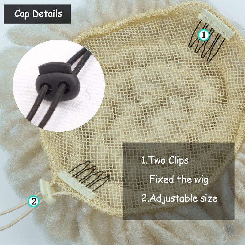 Yinmei Baibian Blonde Braided Locs Ponytail Afro Locs Bun Drawstring