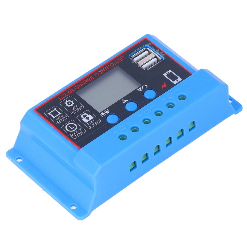 Solar Panel Charge Controller LCD Display PWM Photovoltaic Charging Regulator
