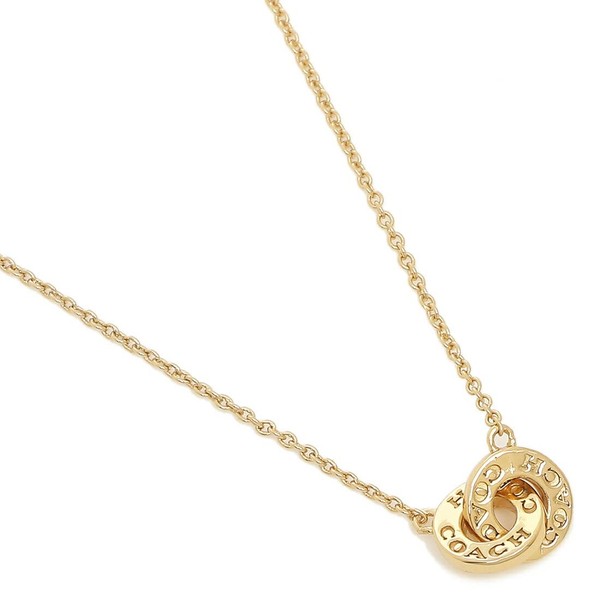 Coach F91441 GLD Women's Interlocking Gold Outlet Necklace Pendant Accessories