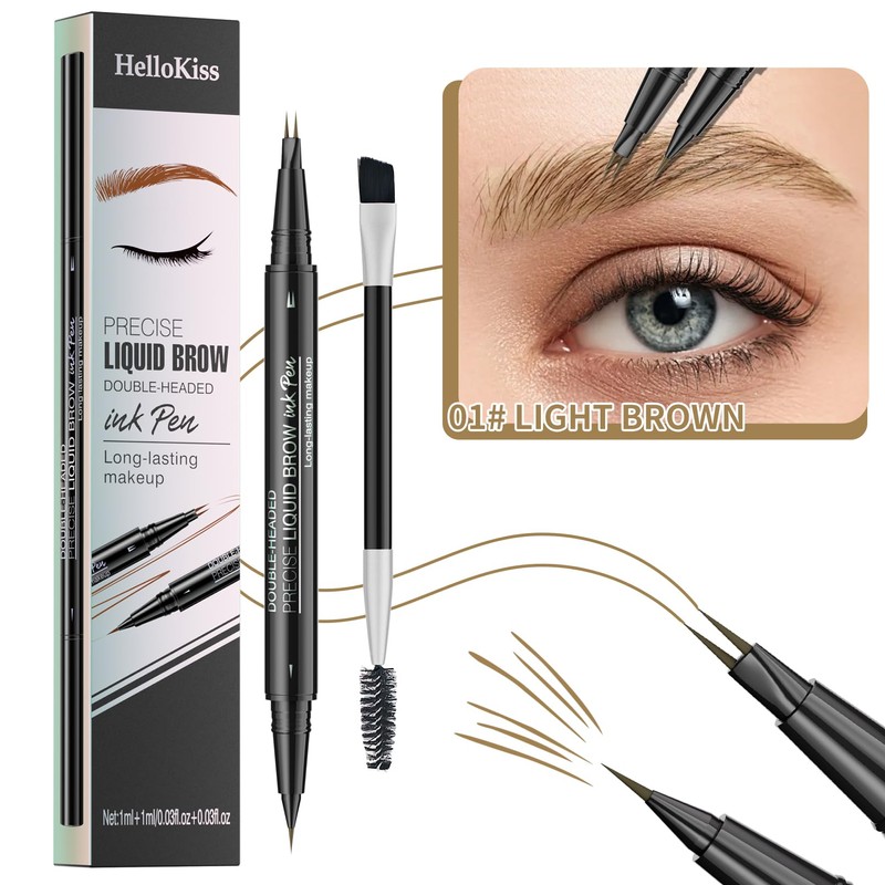 Eyebrow Pencil Pen, Waterproof, Sweat-Resistant, 2-in-1 Eyebrow Pencil with Dual