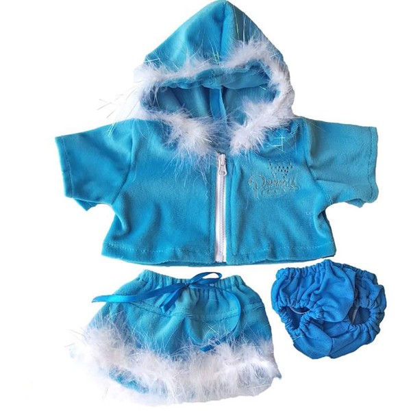 Blue Princess Sparkle Outfit Teddy Bear Clothes Fits Most 14"