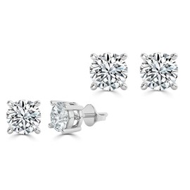 Divour Diamond Stud Earrings In 9K White Gold | Diamond Jewellery For Girls | Gold Earrings | Natural Diamond Earrings | Women Earrings | Earrings For Girls | Gifts For Wife (0.20, carats)