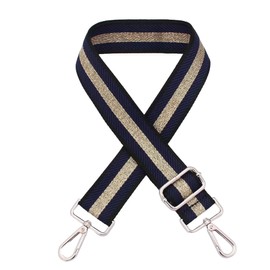 ER Direct Thin Replacement Handbag Adjustable Crossbody Shoulder Bag Straps for Women (Navy/Gold)