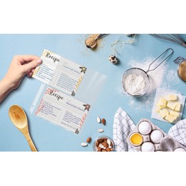 Better Kitchen Products Recipe Card Page Protectors, 50 Count, 4 x 6 inch Pockets, 2 Pockets Per Page, (for Medium Size 8.1/2"x 6-7/8" Binders), Recipe Book Pocket Page Refill Sheets.
