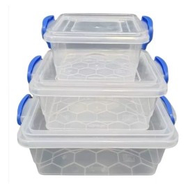 Alica Juego Rectangular 3 Pzs Alica (600 Ml, 1.2 L, 2.2 L)