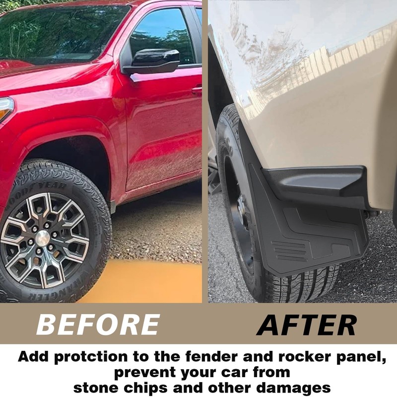 Muslogy for 2023+ Colorado Mud Flaps Without Fender Flare Front