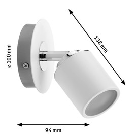 Paulmann Spotlight Tube IP44 max 1x10 W GU10 White/Chrome 230 V Metal