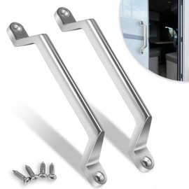 LAIKOU 2 Pack RV Grab Door Handle, Heavy Duty 304 Stainless Steel Entry Door Assist Handle, Grab Pull Handles for Camper, Trailer, Cargo, Motor Home, Boat, Automotive, Cart
