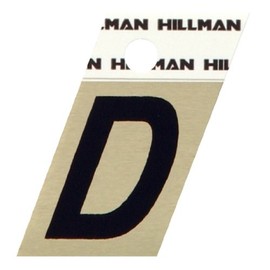 Hillman Adhesive Angle-Cut Letter D Black and Gold 1-1/2", 840500