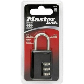 Master Lock 647D Set Your Own 3 Digit Combination Padlock New Sealed, Black NIP