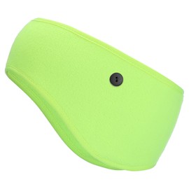 PATIKIL Ear Warmer Headband, Polar Fleece Ear Warmer Winter Stretchy Running Sweatband Outdoor Essential with Buttons for Jogging Walking Skiing Cycling, Green