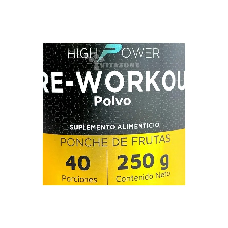 Preworkout 250 Grs Sabor Ponche De Frutas High Power