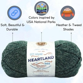Lion Brand Heartland Kings Canyon 136-180 (6-Skeins - Same Dye Lot) Worsted Medium #4 Acrylic Yarn for Crocheting and Knitting with Project Bag