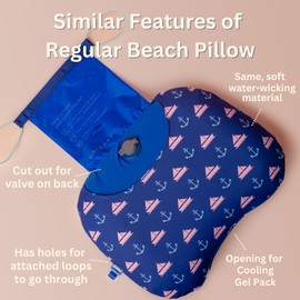 Ballast Removable and Washable Pillowcase Beach Pillow 14 x 11 Inch (Tropical Blue Seashells)