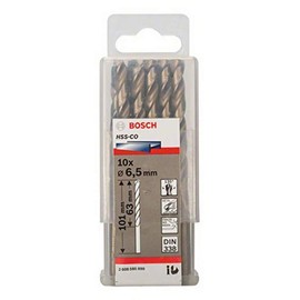 Bosch 2608585890 Metal Drill Bit Hss-Co 6, 5mmx63mmx3.98In 10 Pcs
