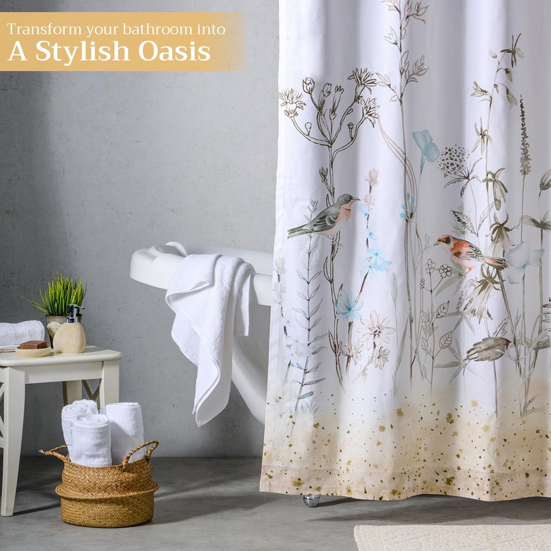 Maison d' Hermine Shower Curtain 100% Cotton One Panel 70"x72"