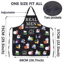 ENSIANTH Funny Real Men Do Dishes Aprons Dishes Apron Kitchen Apron for Washing Dishes Dishwasher Apron Men Housewarming Gifts (men dishes aprons)