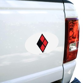 Harley Quinn Diamond Logo Automotive Car Refrigerator Locker Vinyl Euro Oval Magnet