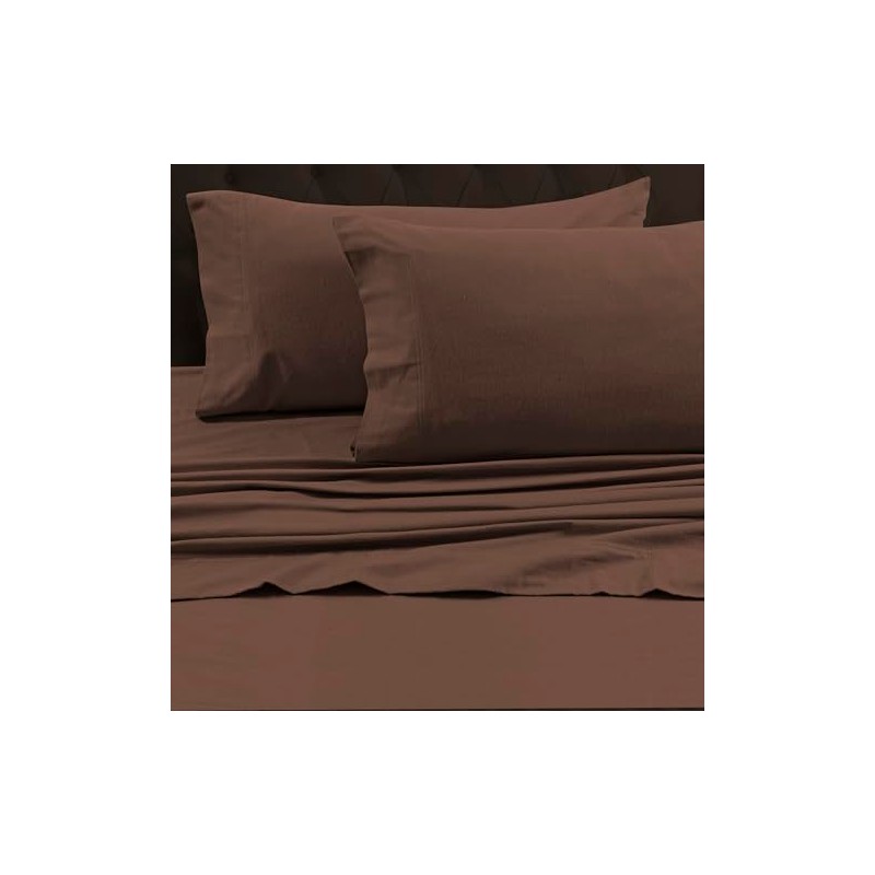 Tribeca Living Queen Luxury Solid Flannel Generous Size Flat Sheet,