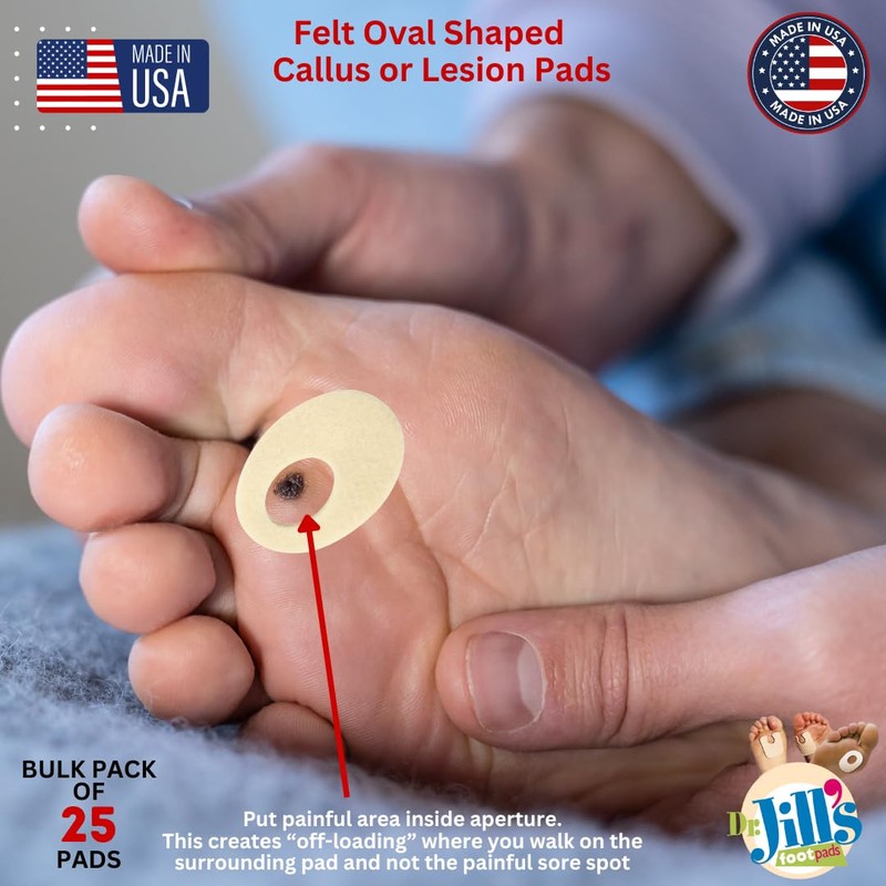 Dr. Jill's Foot Pads, Latex Free, YJ9-7066, Oval Callus Pad