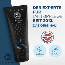 IntHim Antibacterial Intimate Wash Lotion for Men - pH Skin Neutral Intimate Care Men for Itching, Dry Skin & Ideal After Sports (2 x 200 ml)
