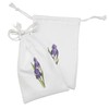 Lunarable Iris Flower Fabric Pouch Set of 2, Simplistic Illustration