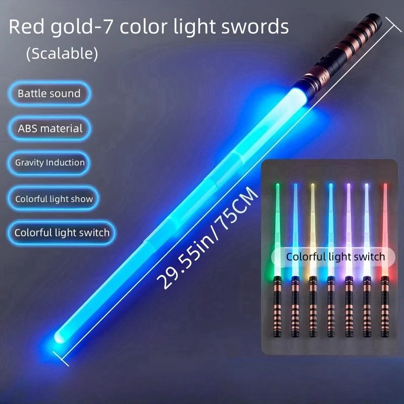 7-Color Retractable Light Sword Toy for Kids – LED Sound