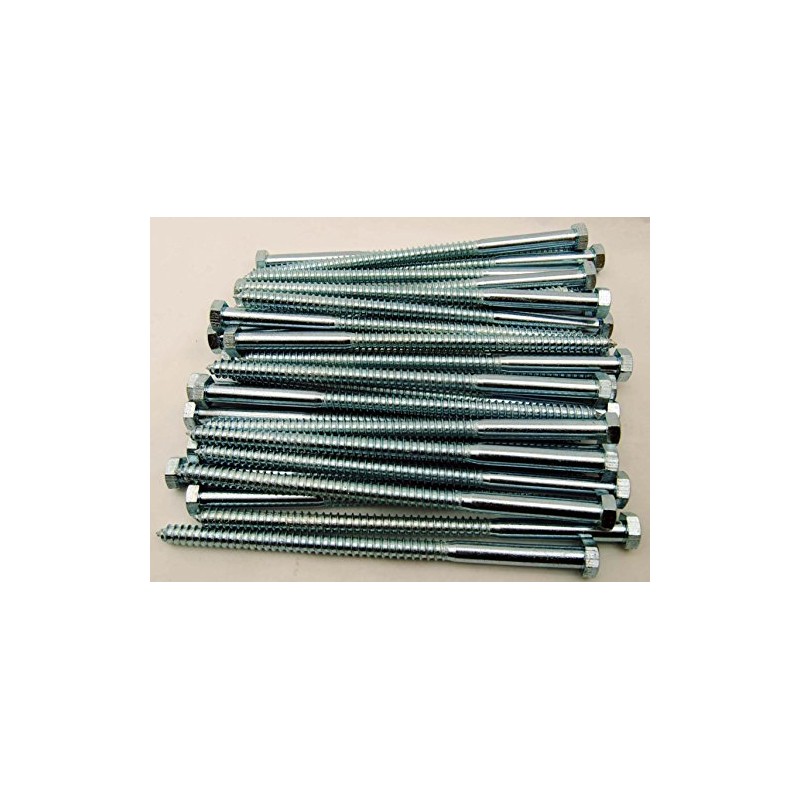 (25) Hex Head 1/2 x 10 Lag Bolts Zinc Plate