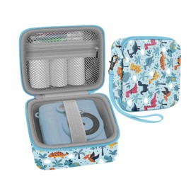 Leayjeen Kids Instant Print Camera Case Compatible with OPERHOO/Studio Creator/HiMont/YKSLEMON/CHRERNA and Kids Camera Print Paper, Easter Birthday Gift Toys for Kids (Case Only) Blue Dinosaur