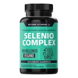 Selenio | Seleniometionina 240mcg Con Vitamina E, Moringa Y Raíz de Cúrcuma Capsulas (curcuminoides) | 100% Vegano Beyond Vitamins | Curcumina Sin Sab