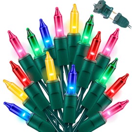 LAMPHOME Christmas String Light,100 Count Incandescent Mini String Light in 21.6ft,Indoor/Outdoor 120V UL Certified Mini Light for Christmas,Wedding,Patio Lawn,Home,Garden,Party,Store (Multi-Colored)