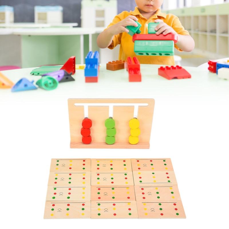 Wooden Slide Puzzle Children Funny Color Sorting Matching Logic Game