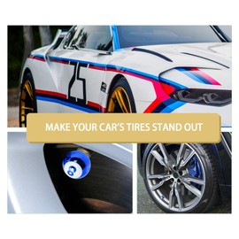 8 PCS Car Tire Valve Caps, Pool 8 Ball Wheel Valve Stem Covers with Rubber Ring, Corrosion Resistant Airtight Tyre Dust Caps, Universal Stem Covers for Car, Truck, Bicycle, SUV (Blue)