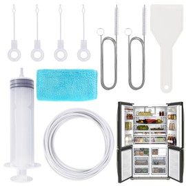 Bomtop Fridge Cleaning Set, Fridge Drain Cleaning, Fridge Brushes, Cleaning Brush, Flexible Pipe Cleaning Spiral, Quick Cleaning for Unblocking Drain Holes, Refrigerators