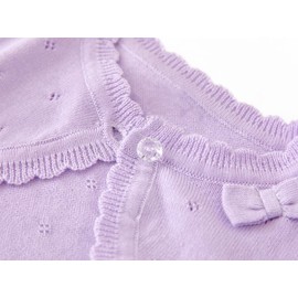 Toddler Girl Cardigan Sweater Bolero Shrug Baby Little Kids Long Sleeve Dress Up Button Closure Tops Winter Clothes Purple