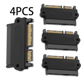 Unbranded 4Pcs SFF-8482 SAS To SATA 22 Pin Angle 180 Degree Hard Disk Adapter NEW