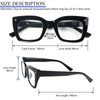 MMOWW 4 Pack Fashion Square Reading Glasses for Women Men