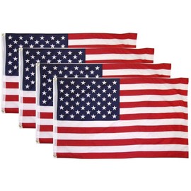 4 Pack Lot US Flag 3' X 5' Ft. USA American Flag Stars Grommets United States