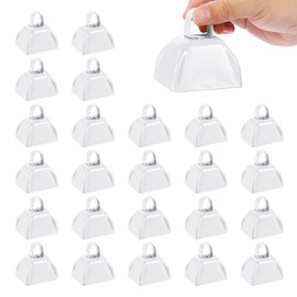 PATIKIL 3inch Cow Bells for Football Games, 24pcs Cowbells for Sporting Events Bulk Loud Noise Makers Metal Cow Bell with Handle for Cheering Competition Marathon Wedding DIY Paint, White
