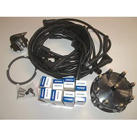 RPS Tune up kit for Mercruiser 5.0, 5.7, 7.4, 8.2 V8 Engines with Thunderbolt Ignition. Includes Spark Plug Wires, Distributor Cap/Rotor, and 8 MR43LTS Spark Plugs for 1997 and Newer Engines.