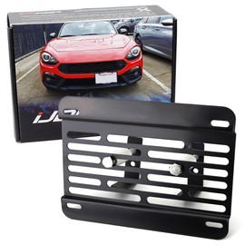 iJDMTOY No Drill Front Grille Mesh Mount License Plate Relocator Kit Compatible with 2016-up Fiat 124 Spider w/Diamond Shape Lower Bumper Grill Mesh/Insert
