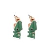 Divertidos aretes de dinosaurio con diseño de dinosaurio verde con