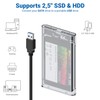 deleyCON SSD Hard Drive Enclosure USB-A 5Gbps 2.5 Inch Transparent