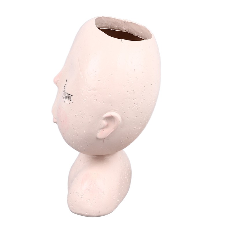 Face Flower Pot with 3 Shovels Drainage Hole Design Resin